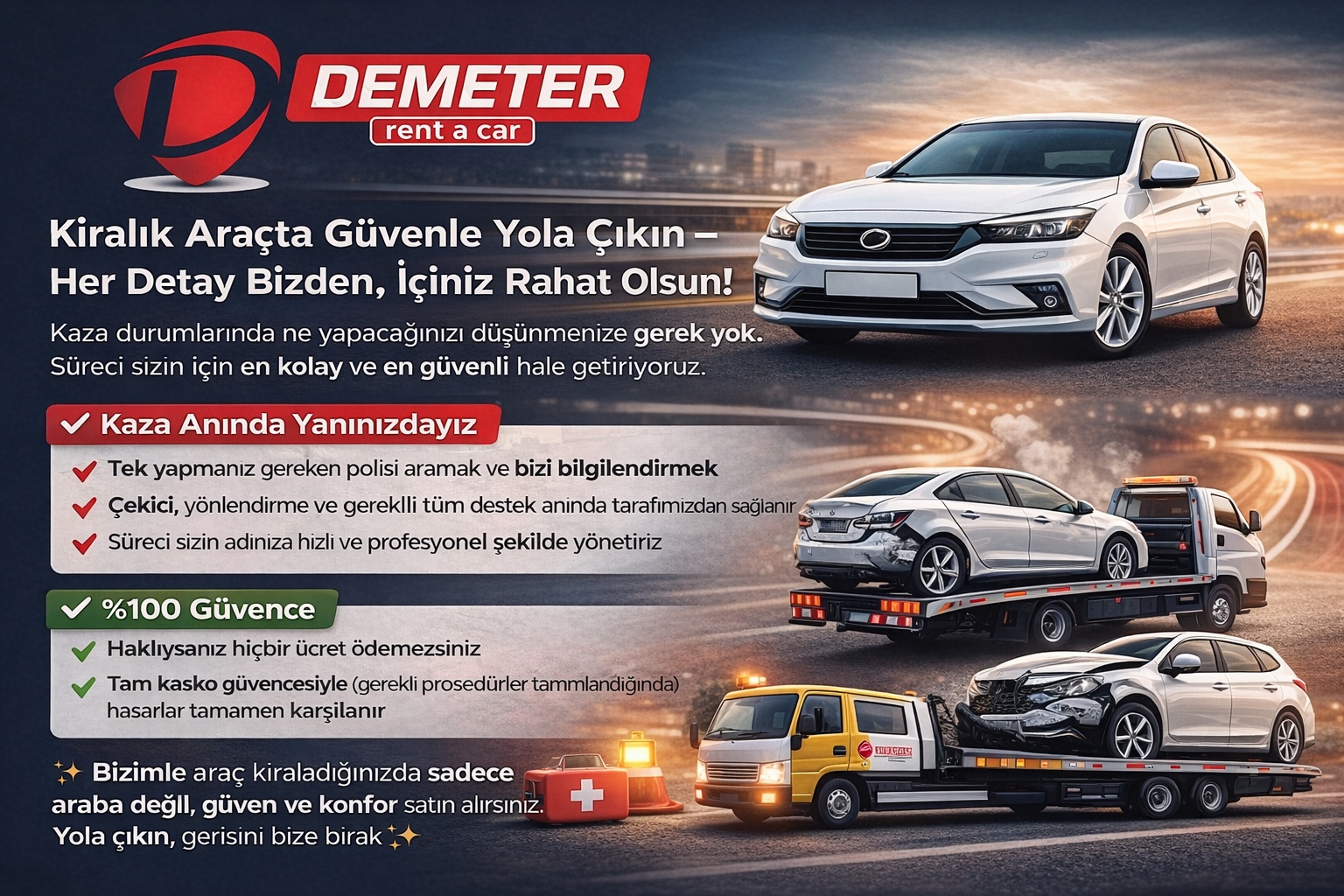 DemeterCar ile full kaskolu Araç Kiralama